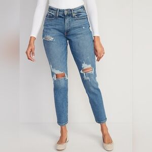 New Old Navy Curvy High Waist Straight Ankle Jeans
